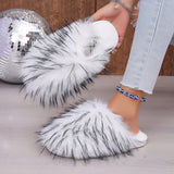 Fluffy Faux Fur Slide Slippers