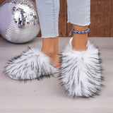 Fluffy Faux Fur Slide Slippers