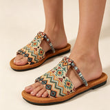 Women's Boho Flat Slide Sandals