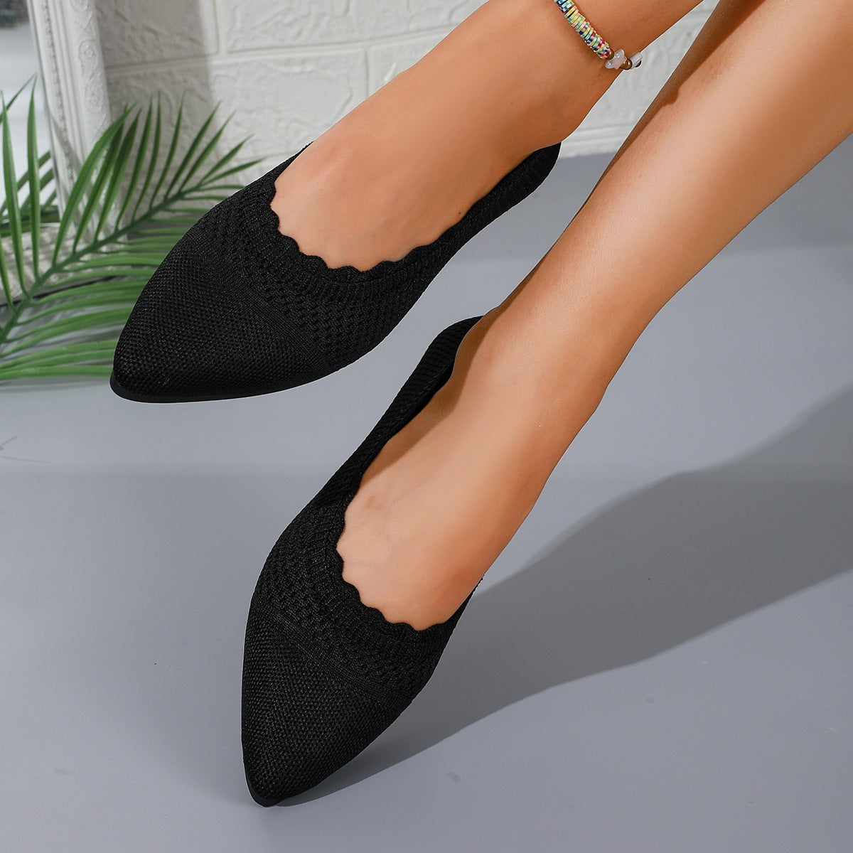 Women's Pointed Toe Knit Flats