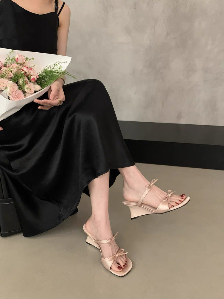 Women's Bow Strap Low Heel Sandals