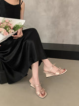 Women's Bow Strap Low Heel Sandals