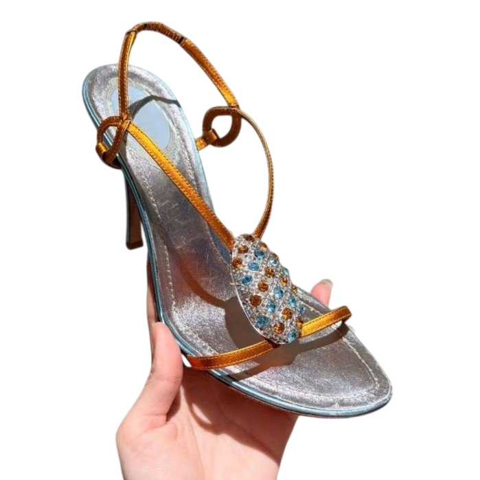Women's Rhinestone Heeled Sandals