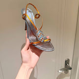 Women's Rhinestone Heeled Sandals