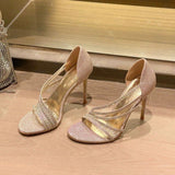 Women's Rhinestone Heel Sandals