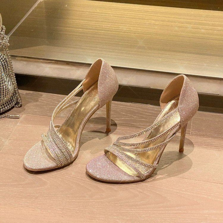 Women's Rhinestone Heel Sandals