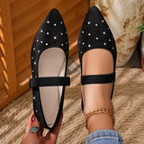 Women's Rhinestone Mary Jane Flats