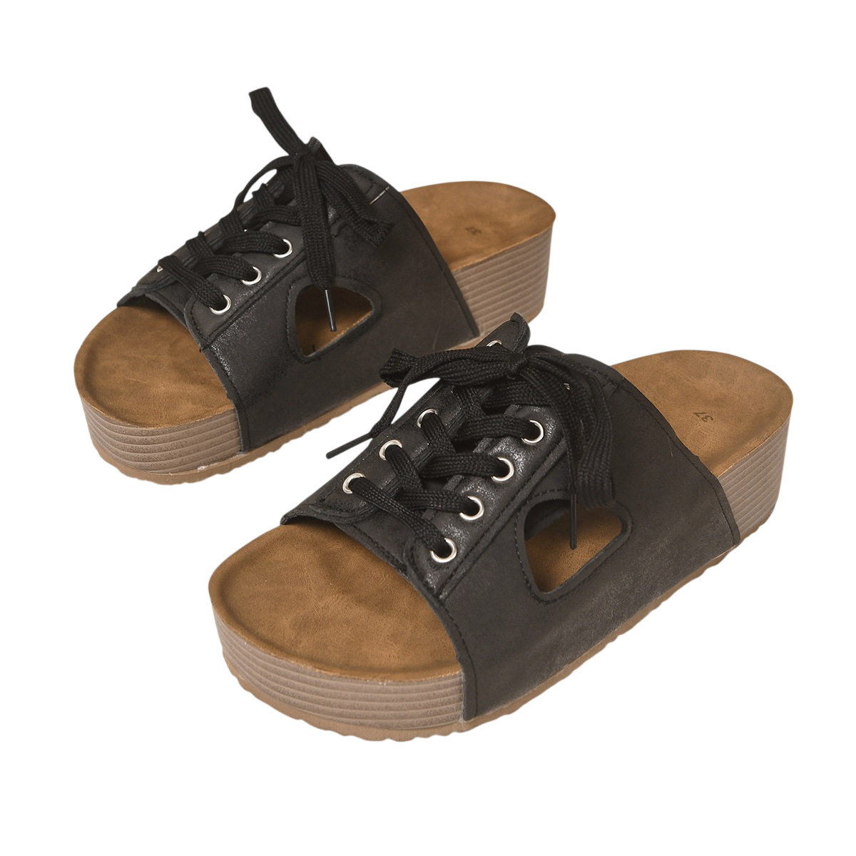 Women's Lace-Up Platform Slide Sandals