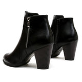 Women's Side Zipper Block Heel Ankle Boots
