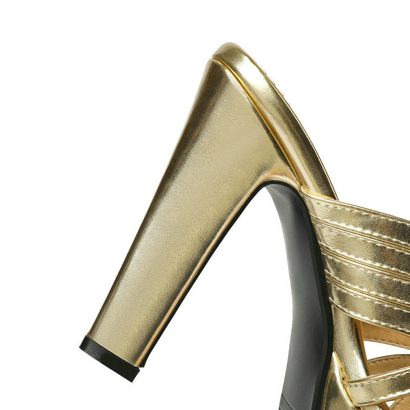 Women's Metallic Gold Platform Heels