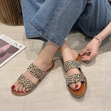 Women's Double Strap Flat Slide Sandals