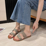 Women's Double Strap Flat Slide Sandals