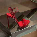 Patent Strappy High Heel Sandals