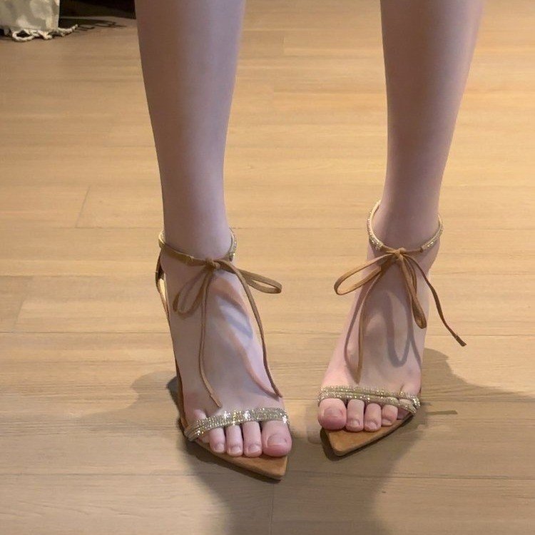 Women’s Rhinestone Strappy Heeled Sandals