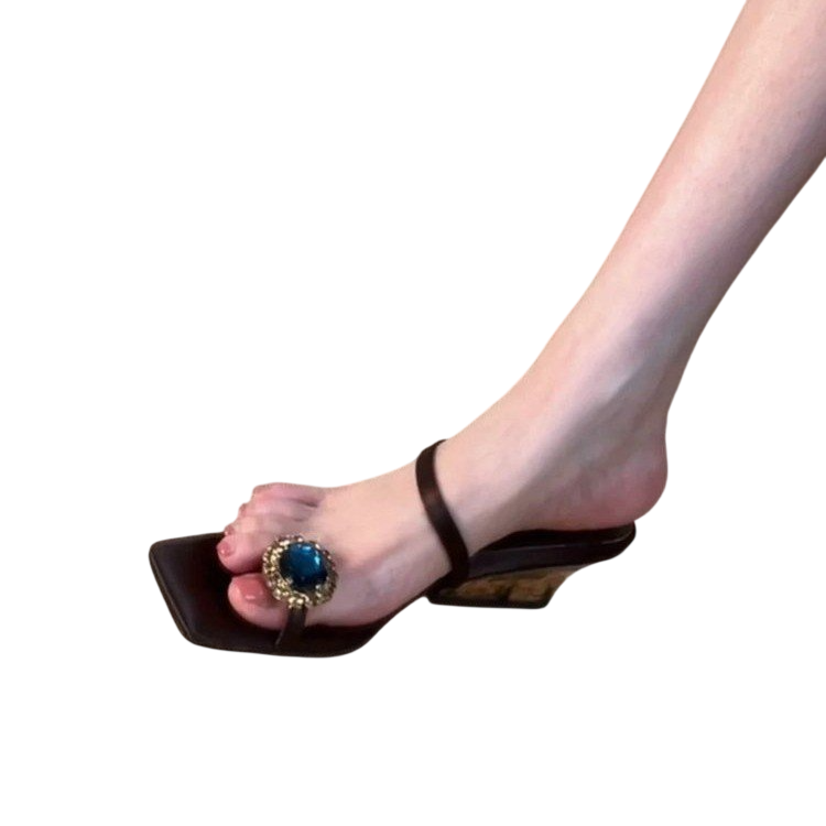 Women’s Gemstone Square Toe Heeled Sandals