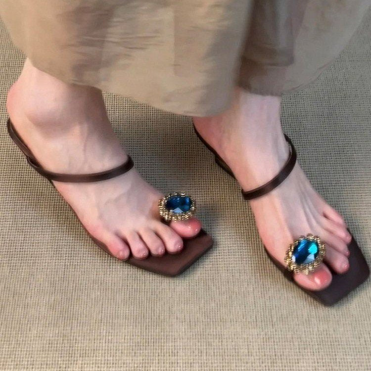 Women’s Gemstone Square Toe Heeled Sandals