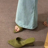 Women’s Pointed Toe Low Heel Mule Sandals