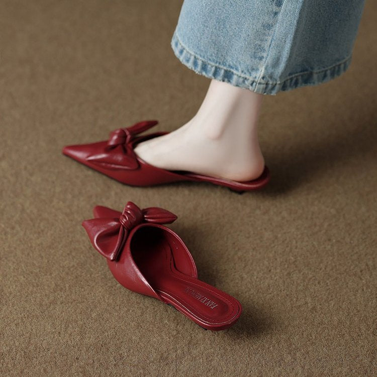 Women’s  Bow Pointed Toe Mules
