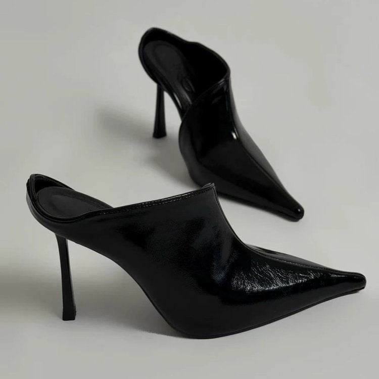 Women's Pointed-Toe High Heel Mule Shoes