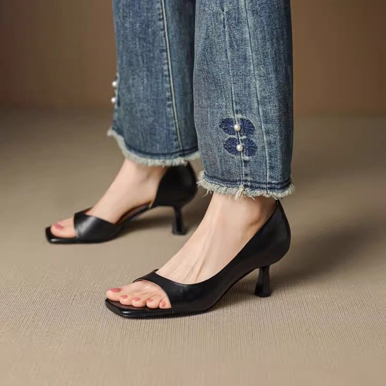 Women's Open Toe Low Heel Dress Shoes