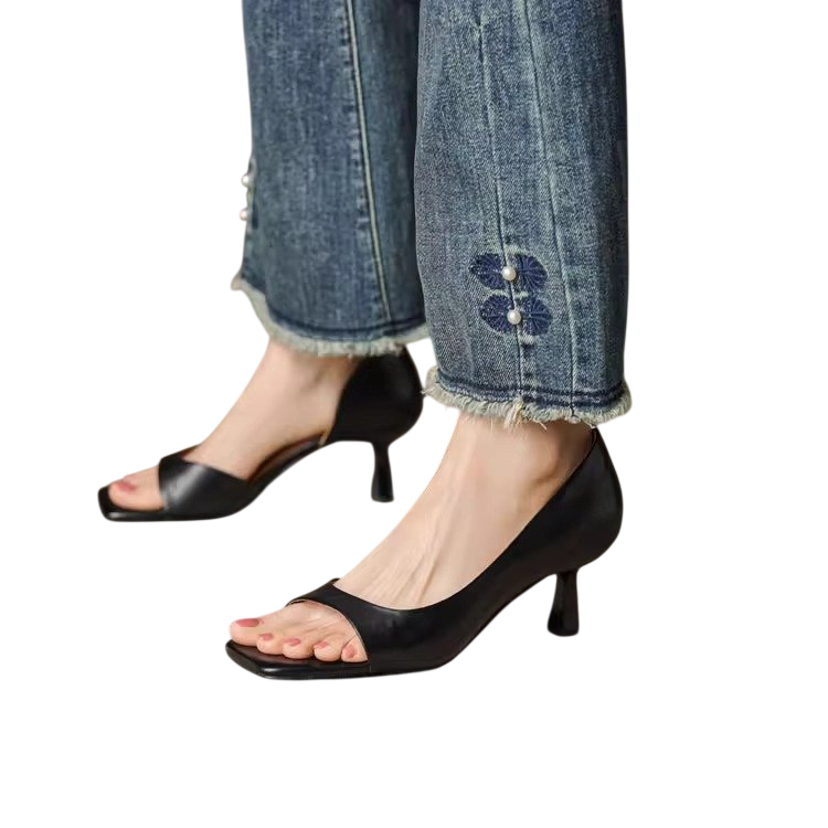 Women's Open Toe Low Heel Dress Shoes