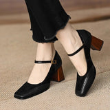 Women's Block Heel Mary Jane Shoes