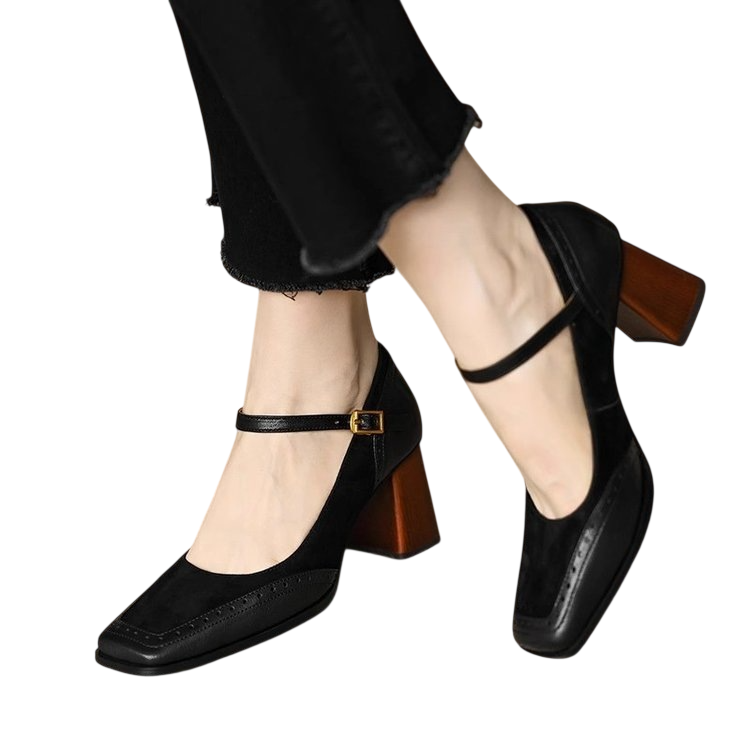 Women's Block Heel Mary Jane Shoes