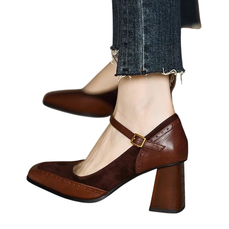 Women's Block Heel Mary Jane Shoes