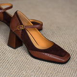 Women's Block Heel Mary Jane Shoes