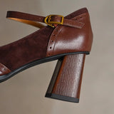 Women's Block Heel Mary Jane Shoes