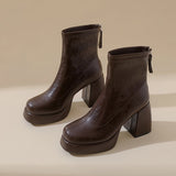 Women's Chunky Heel Platform Ankle Boots