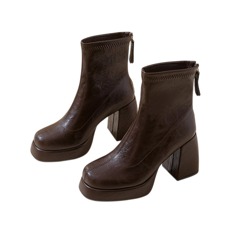 Women's Chunky Heel Platform Ankle Boots
