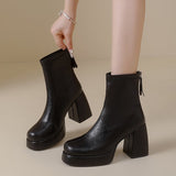 Women's Chunky Heel Platform Ankle Boots