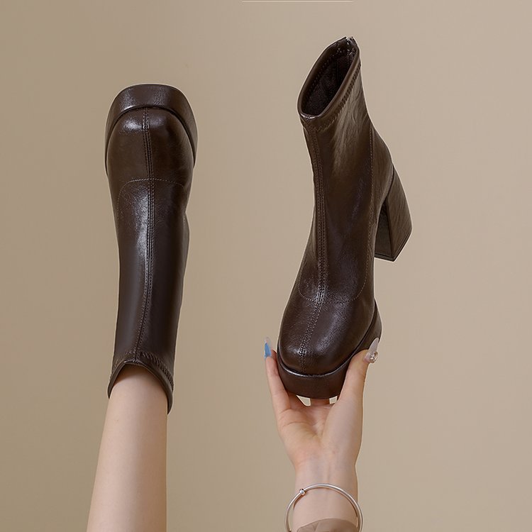 Women's Chunky Heel Platform Ankle Boots
