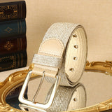 Textured Belt with Metallic Buckle
