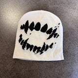 Beanie Hat with Smiley Skull Design