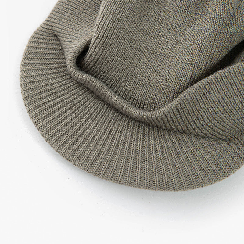 Knit Beanie Cap with Brim