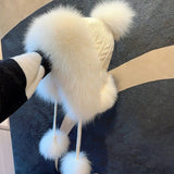 Faux Fur Pom-Pom Winter Hat