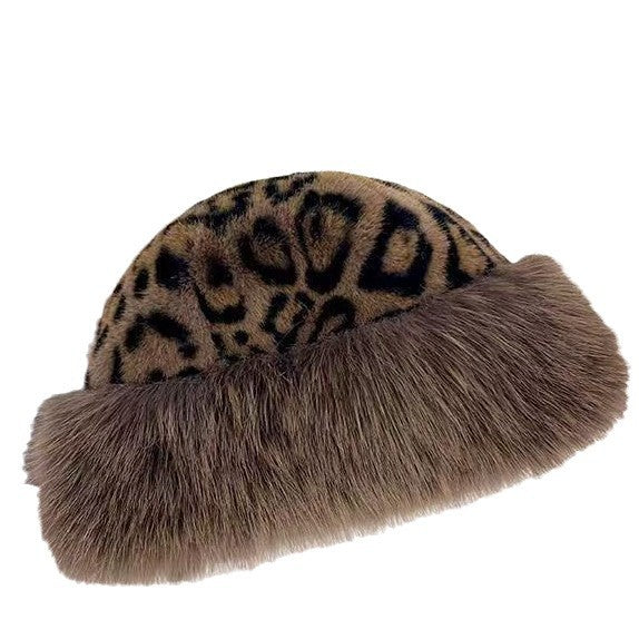 Faux Leopard Fur Hat
