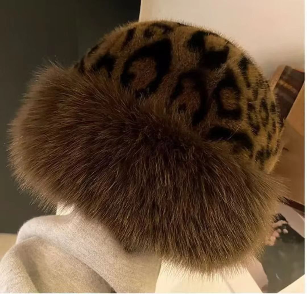 Faux Leopard Fur Hat