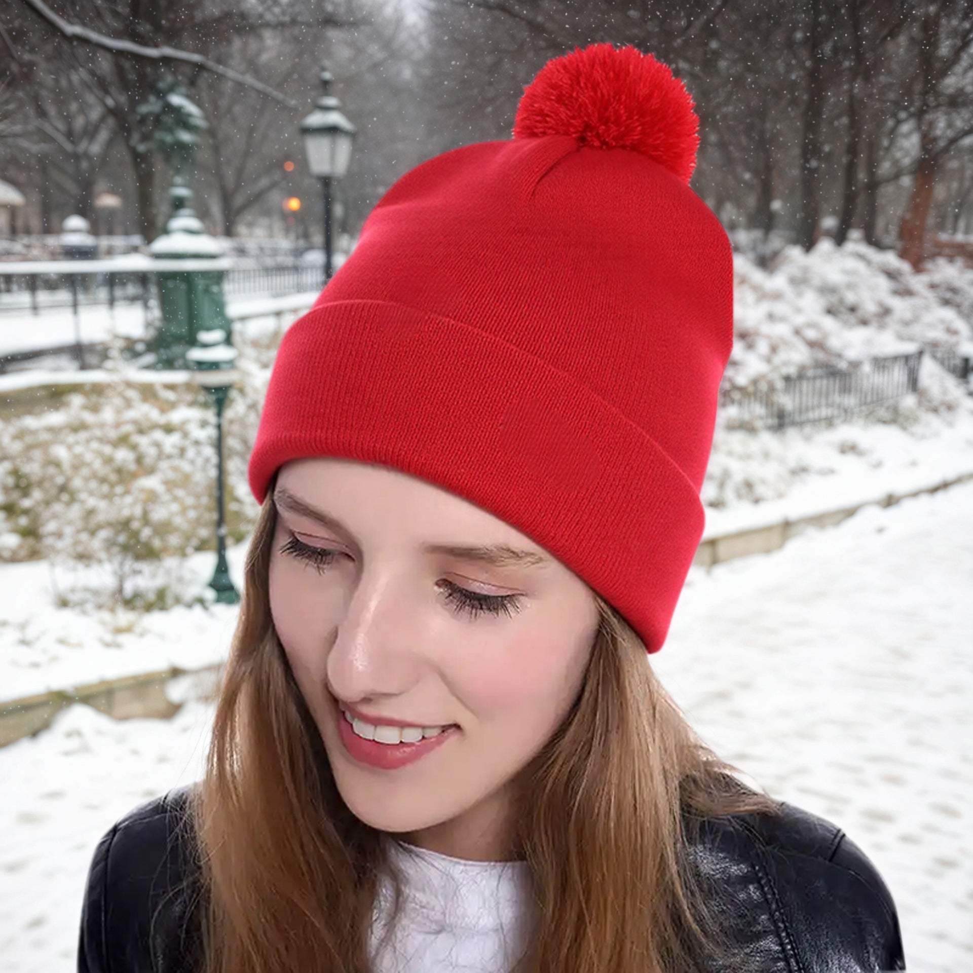 Pom-Pom Winter Beanie