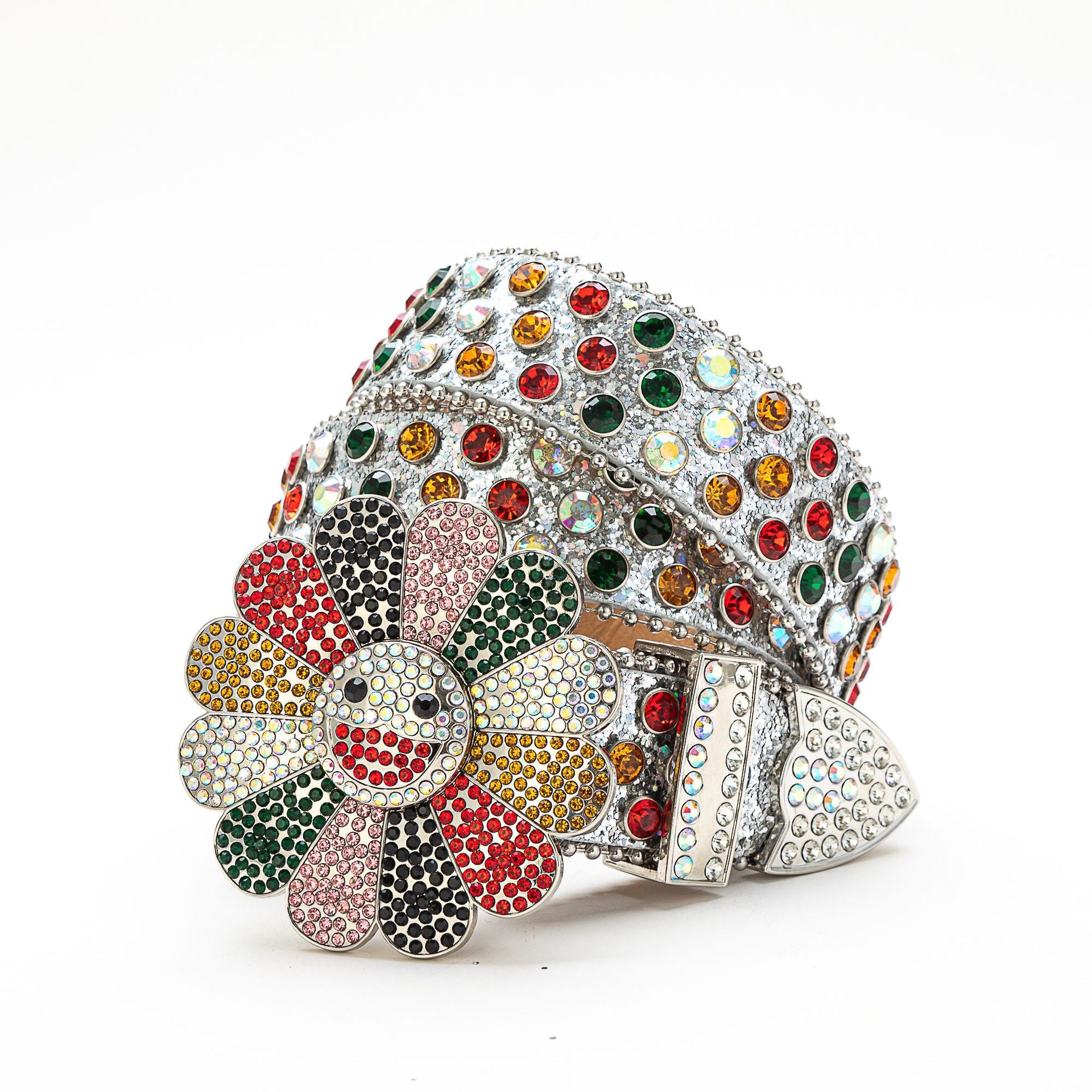 Embellished Belts with Flower Brooch