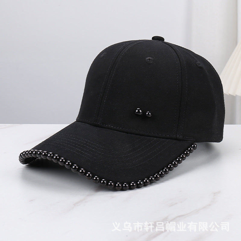 Baseball Cap with Pearl Embellishments