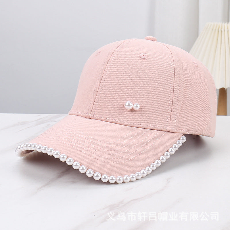 Baseball Cap with Pearl Embellishments