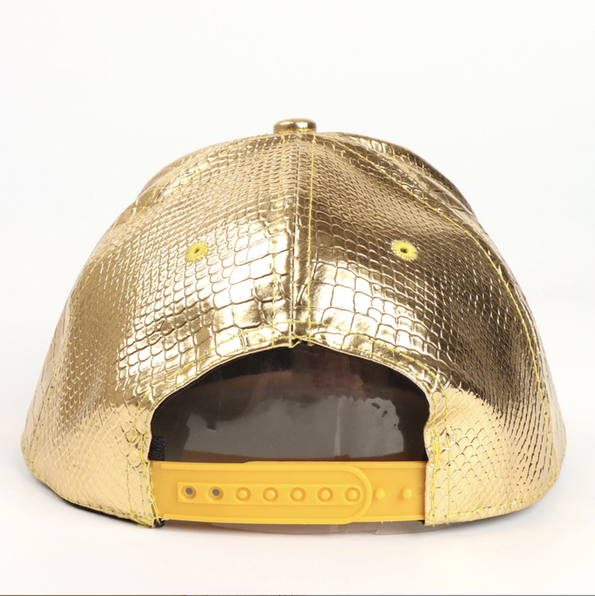 Snake-Print Cap with Embellishment