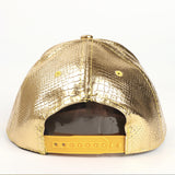 Snake-Print Cap with Embellishment