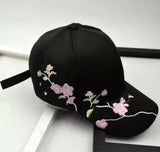 Baseball Cap with Floral Embroidery