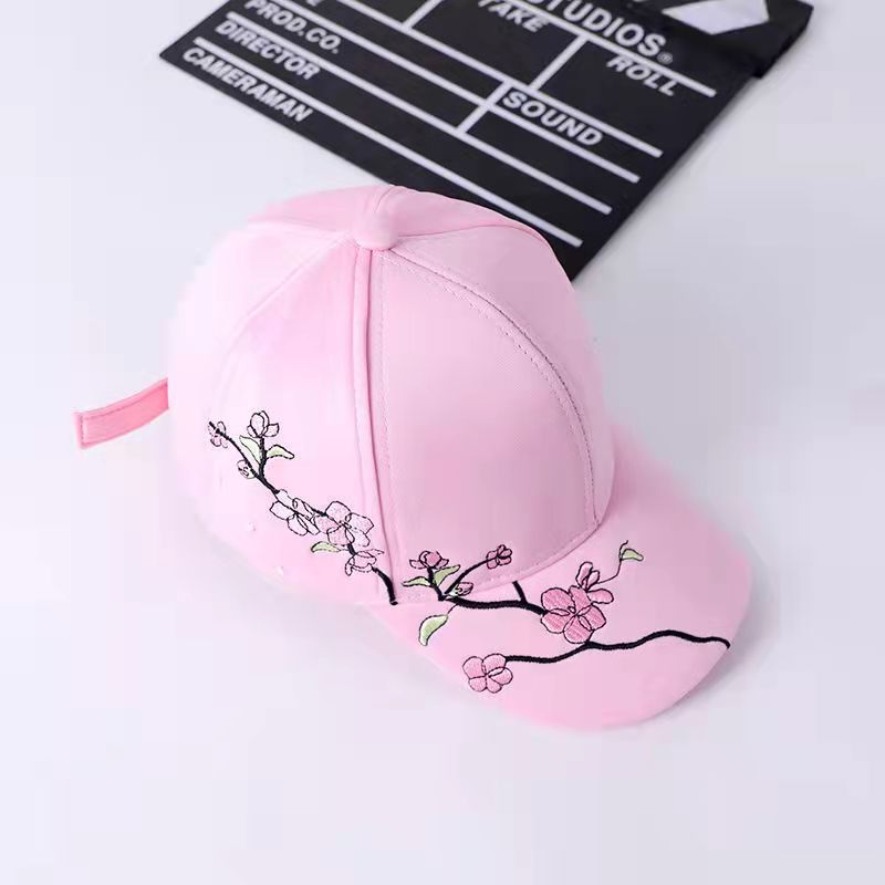 Baseball Cap with Floral Embroidery