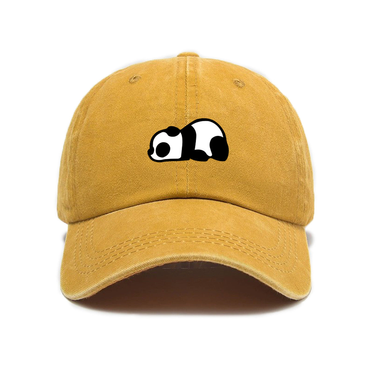 Beige Panda Print Casual Baseball Cap