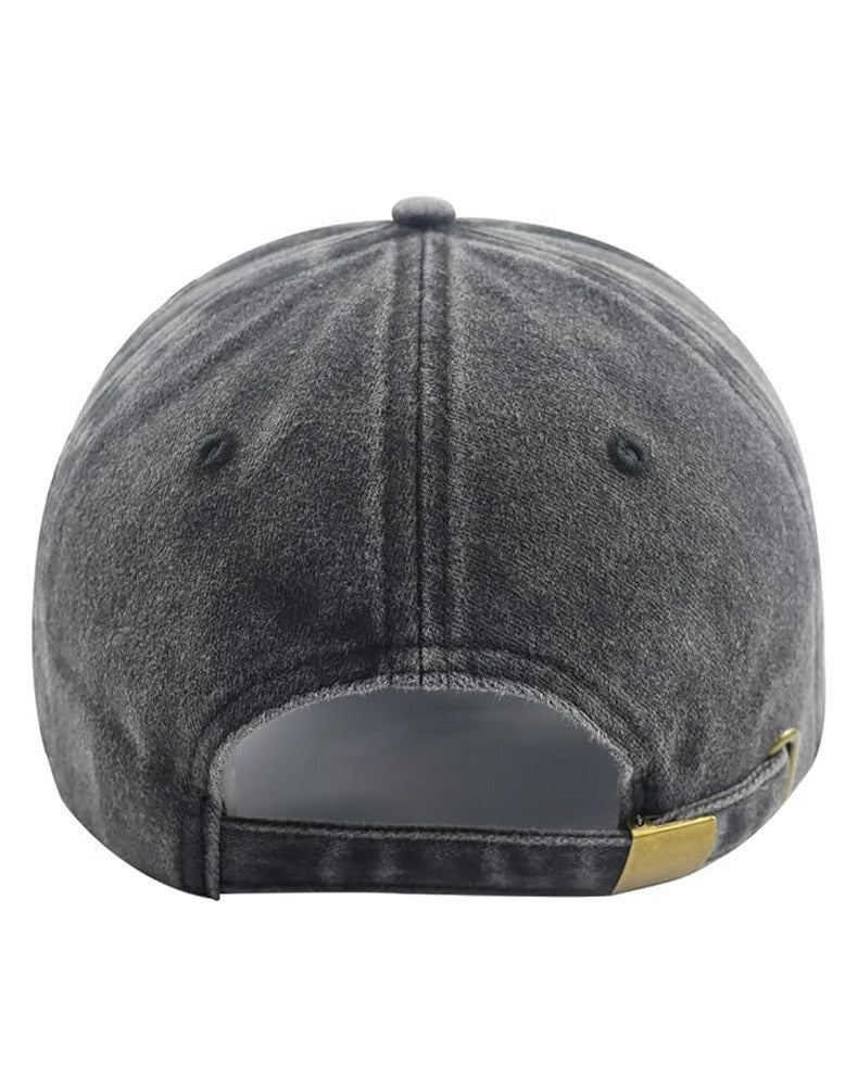 Classic Slogan Washed Black Baseball Cap
